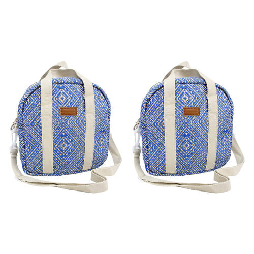 2PK LVD Santorini Insulated School/Work Lunch Cooler Storage Travel Bag Blue