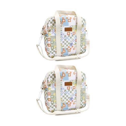 2PK LVD Corfu Insulated Work/School Lunch Cooler Storage Travel Bag Multicolour