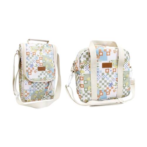 LVD Corfu Work/School Lunch & Double Wine Bottle Cooler Storage Bags Insulated