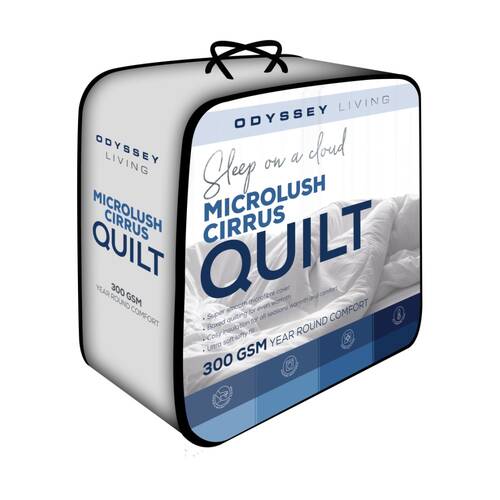 Odyssey Living Microlush Cirrius 300gsm All Seasons Quilt Doona White