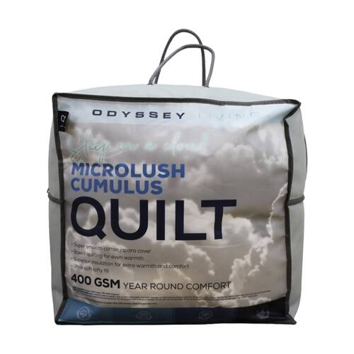 Odyssey Living Microlush Winter Cumulus 400GSM?Quilt Doona King 