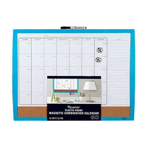 6pc Quartet Planner Board Magnetic Whiteboard 450x600mm Assorted