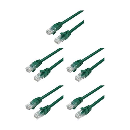 5PK Cruxtec RC6-003-DG CAT6 UTP 10GbE Ethernet Cable Dark Green 2m