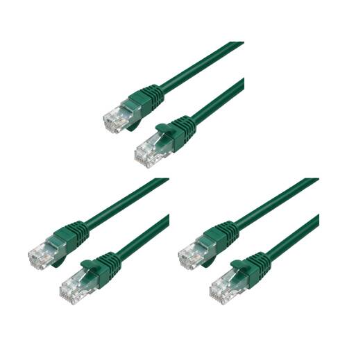 3PK Cruxtec RC6-003-DG CAT6 UTP 10GbE Ethernet Cable Dark Green 5m