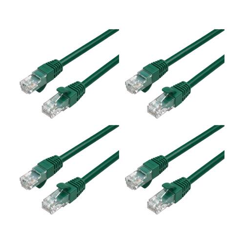 4PK Cruxtec RC6-003-DG CAT6 UTP 10GbE Ethernet Cable Dark Green 20m