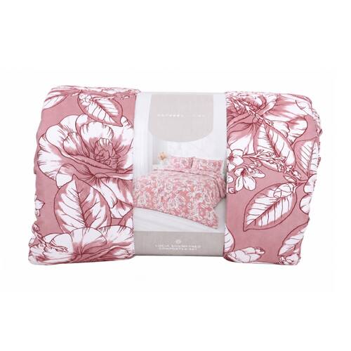 3pc Odyssey Living Lucia Comforter & Pillowcase Bedding Set Rosewood