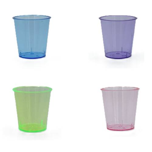 48x 40pc Partyware Reusable Shot Glasses Set 30ml Neon Assorted