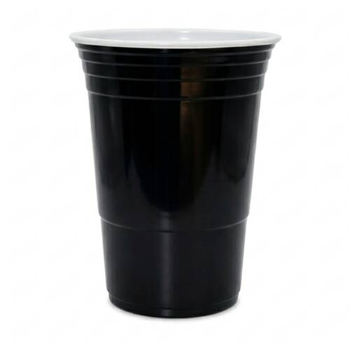 12x 50pc Partyware Plastic Reusable American Cup Party Set 450ml Black