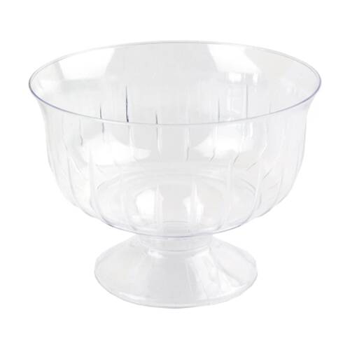 24x 6pc Partyware Reusable Dessert Cup Plastic Serving Bowls Set Clear