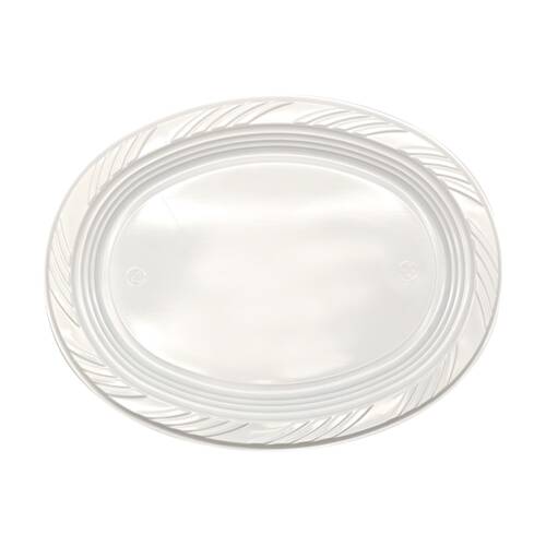 10x 50pc Partyware Reusable Oval Plates Set Tableware 230mm White