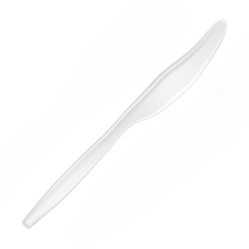 50x 20pc Partyware Reusable Plastic Heavy Duty Knife Set Tableware White
