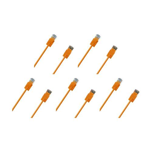 5PK Cruxtec Ultra-Thin CAT6A UTP Ethernet Cable Orange 1m Gold-Plated RJ45