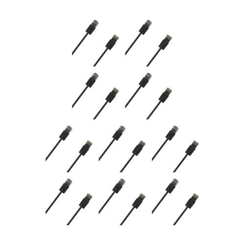 10PK Cruxtec Ultra-Thin CAT6A UTP Ethernet Cable Black 1.5m Gold-Plated RJ45