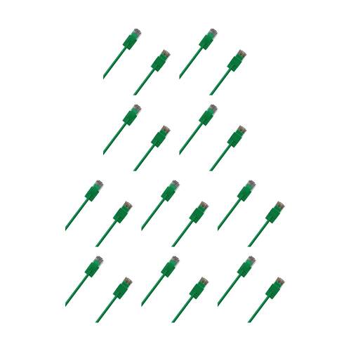 10PK Cruxtec Ultra-Thin CAT6A UTP Ethernet Cable Green 1.5m Gold-Plated RJ45