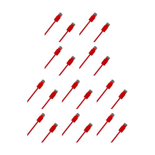 10PK Cruxtec Ultra-Thin CAT6A UTP Ethernet Cable Red 1.5m Gold-Plated RJ45