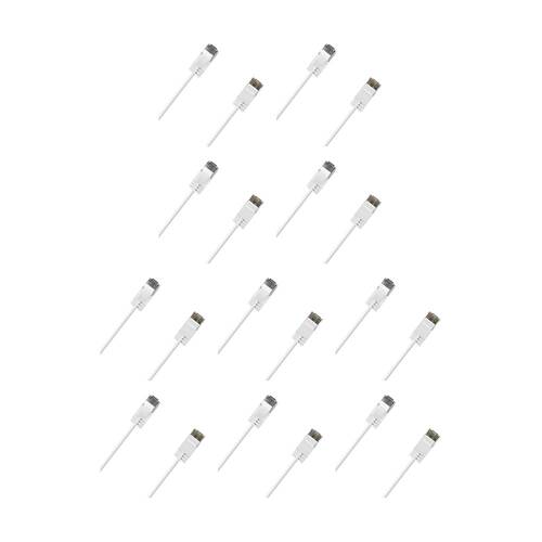 10PK Cruxtec Ultra-Thin CAT6A UTP Ethernet Cable White 1.5m Gold-Plated RJ45