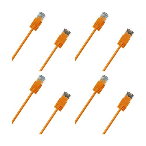 4PK Cruxtec Ultra-Thin CAT6A UTP Ethernet Cable Orange 2m Gold-Plated RJ45