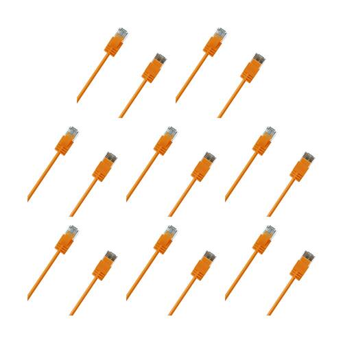 8PK Cruxtec Ultra-Thin CAT6A UTP Ethernet Cable Orange 2m Gold-Plated RJ45