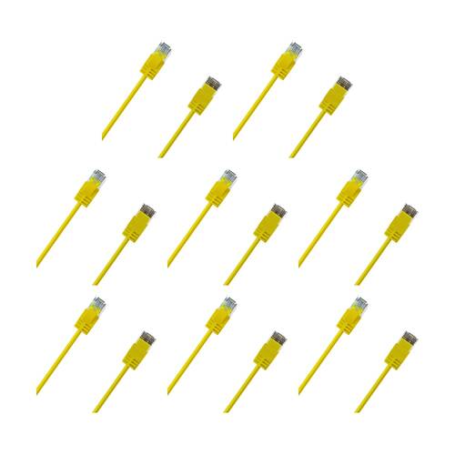 8PK Cruxtec Ultra-Thin CAT6A UTP Ethernet Cable Yellow 3m Gold-Plated RJ45