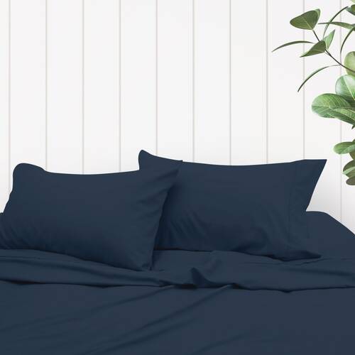 Odyssey Living Thermal Flannel Home Bedding Sheet Set w/Pillowcase Navy