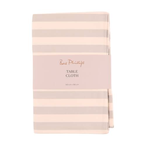 Bas Phillips Printed Linen Looks Table Cloth Natural Stripes Small 140x180cm