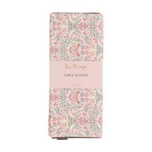 Bas Phillips Printed Linen Looks Table Runner Winter Delicates MED 35x180cm