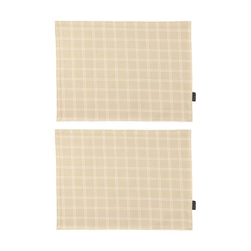 2x 4pc Bas Phillips Printed Linen Looks Placemat Set Green Check 33x45cm