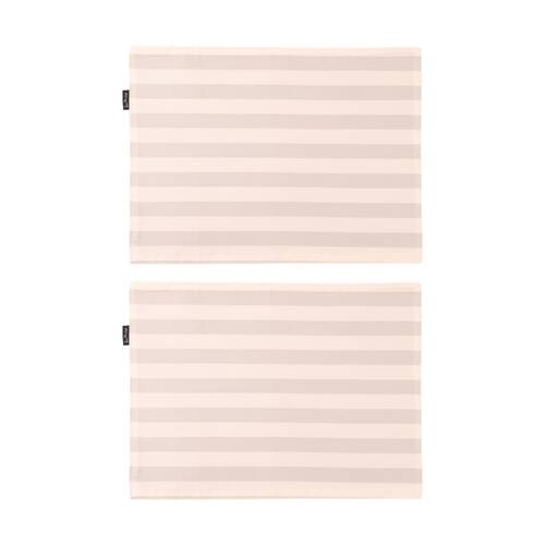 2x 4pc Bas Phillips Printed Linen Looks Placemat Set Natural Stripes 33x45cm