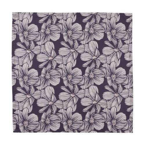 4pc Bas Phillips Printed Linen Looks Napkin Set Cotton Blue Flowers 45cm