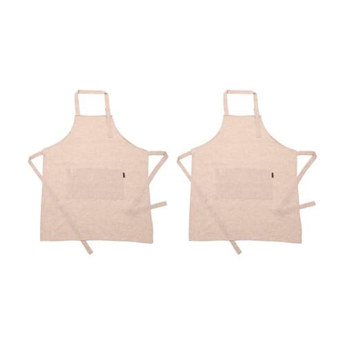 2PK Bas Phillips Kitchen Apron Linen Tencel Adjustable With Pocket Dusty Pink