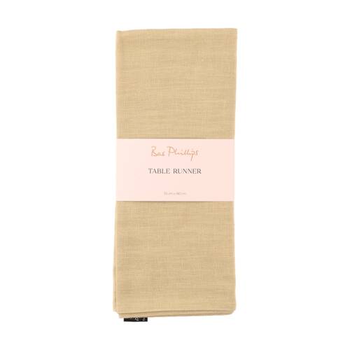 Bas Phillips Linen Tencel Table Runner Kitchen Textile Moss MED 35x180cm