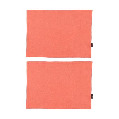 2x 4pc Bas Phillips Linen Tencel Placemat Set Tableware Rust 33x45cm