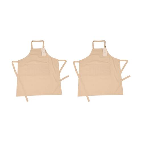 2PK Bas Phillips Essentials Cotton Kitchen Apron Plain Adjustable Neck Beach
