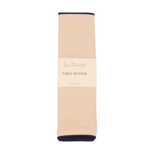 Bas Phillips Essentials Cotton Table Runner W/ Piped Edge Beach Small 35x150cm