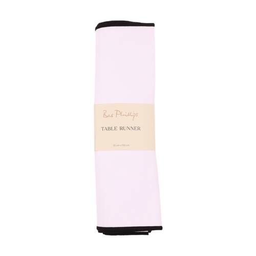 Bas Phillips Essentials Cotton Table Runner W/ Piped Edge White Small 35x150cm