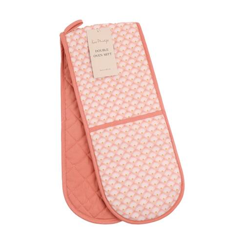 Bas Phillips Printed Linen Looks Double Oven Mitt Daisy 90cm