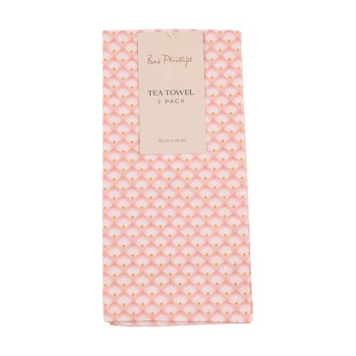 2pc Bas Phillips Printed Linen Looks Tea Towel Set Cotton Daisy