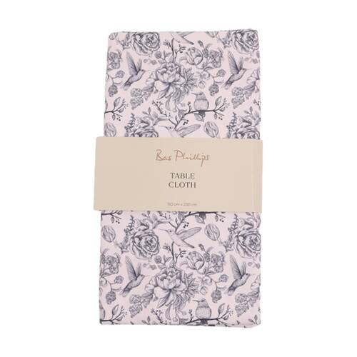 Bas Phillips Printed Linen Looks Table Cloth Blue Birds MED 140x230cm