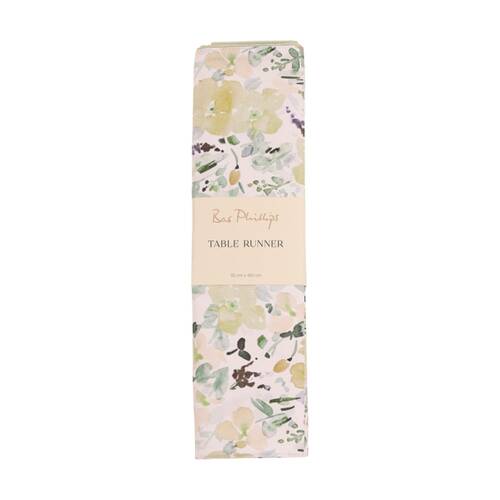 Bas Phillips Printed Linen Looks Table Runner Green Wonderland Small 35x150cm