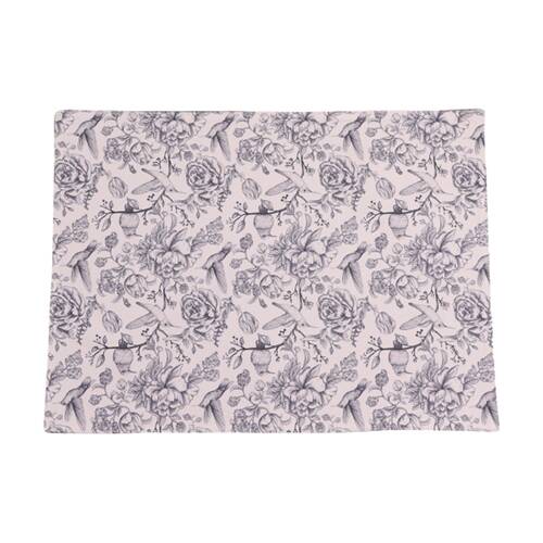 4pc Bas Phillips Printed Linen Looks Placemat Set Blue Birds 33x45cm