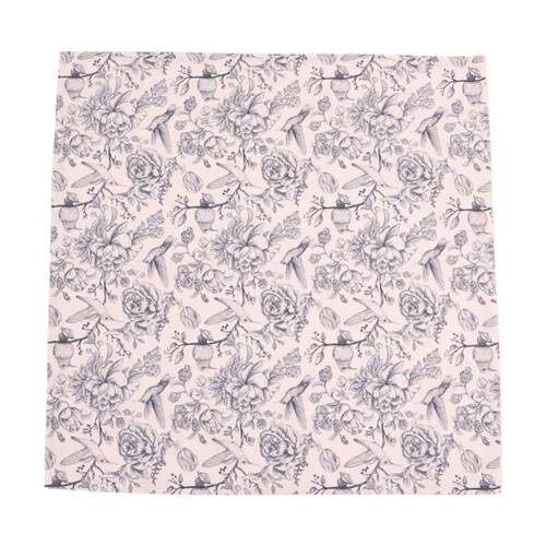 4pc Bas Phillips Printed Linen Looks Napkin Set Cotton Blue Birds 45cm