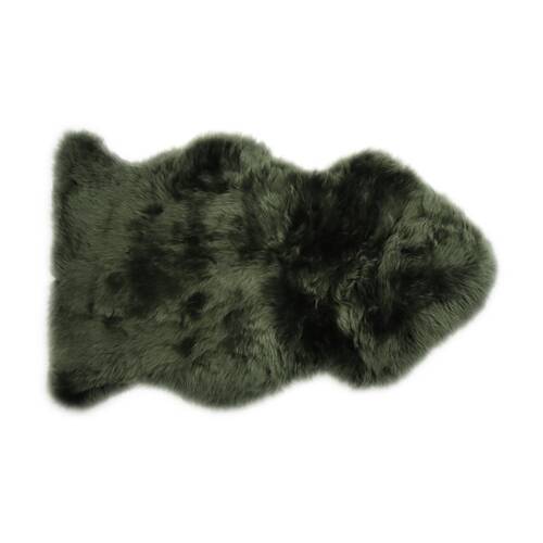 Huxford Grove The Gulgong Durable Sheepskin Rug Woodland Green 105x60cm