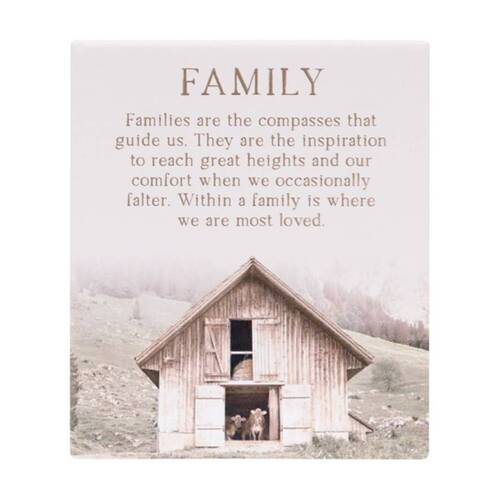2PK Splosh Rustic Meadow Family Verse Ceramic Plaque Beige 12x14cm W/ Stand/Hook