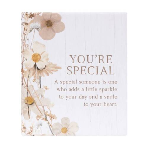 2PK Splosh Rustic Meadow Special Verse Ceramic Plaque Beige 12x14 W/ Stand/Hook