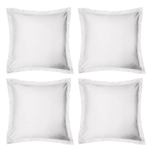 4x Odyssey Living Breathe Cotton European Pillowcase 65cm x Snow