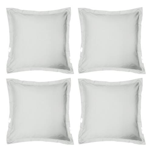 4x Odyssey Living Breathe Cotton European Pillowcase 65cm x Pewter