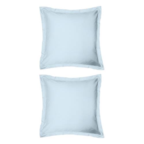 2x Odyssey Living Breathe Cotton European Pillowcase 65cm x Sky Blue