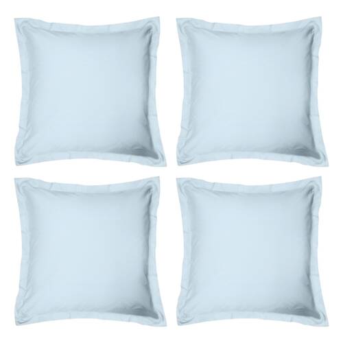4x Odyssey Living Breathe Cotton European Pillowcase 65cm x Sky Blue