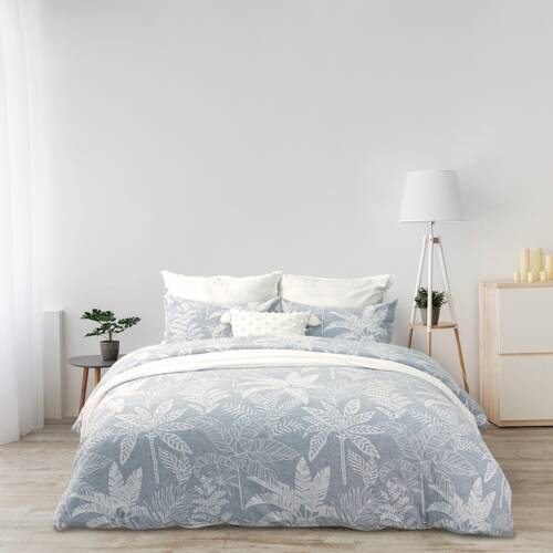 Bas Phillips Biarritz Cotton Jacquard Duvet/Quilt Cover Set Blue