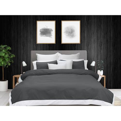 Bas Phillips New York Duvet/Quilt Cover Set Cotton Charcoal/White